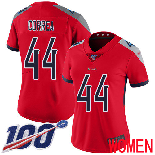 Tennessee Titans Limited Red Women Kamalei Correa Jersey NFL Football #44 100th Season Inverted Legend->tennessee titans->NFL Jersey